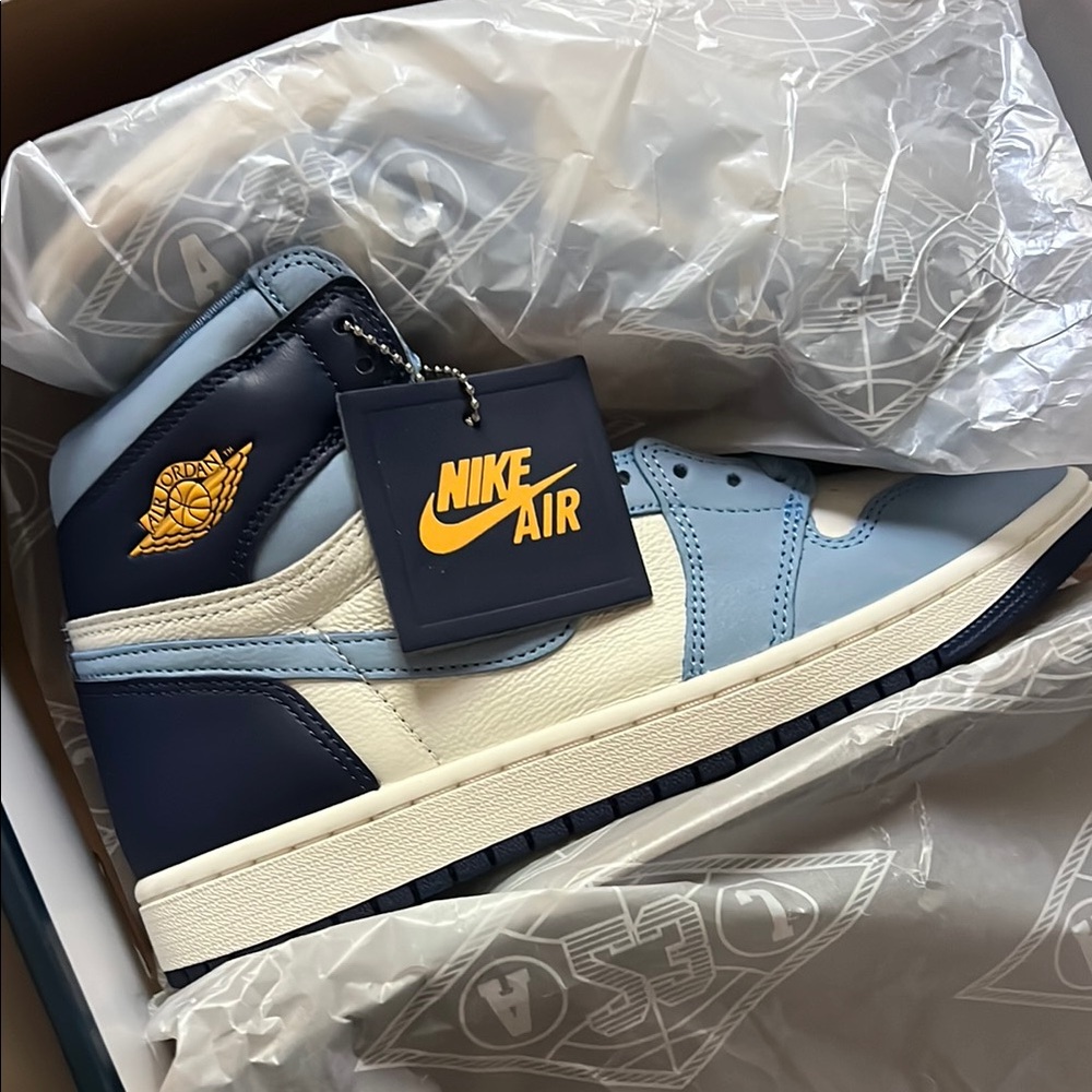 Nike Air High-Top Sneakers in Blue and Cream
